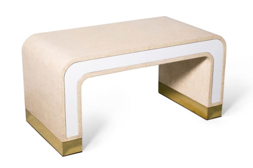 Linen and Bronze Coffee Table by Costantini, Cascata | Tables by Costantini Design. Item made of wood with fabric