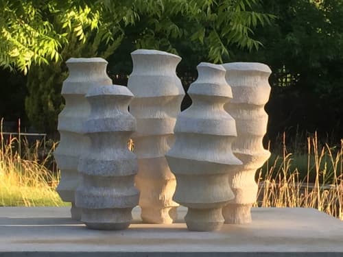 Column Sculpture | Landscape Ornament in Plants & Landscape by Emil Yanos Design. Item made of ceramic
