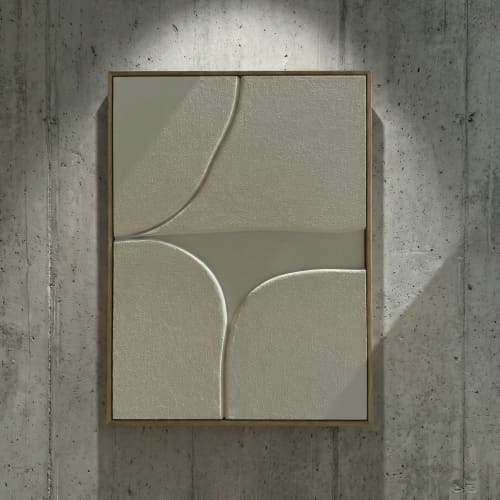 Shoreline Relief Textured Wall Sculpture | Wall Hangings by DY atelier. Item made of oak wood with marble works with minimalism & contemporary style