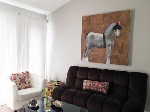 Horse Painting | Oil And Acrylic Painting in Paintings by Lauren Berley. Item made of synthetic