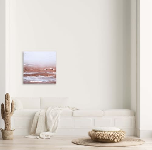 Rose Gold Waters | Mixed Media by Nichole McDaniel. Item made of canvas