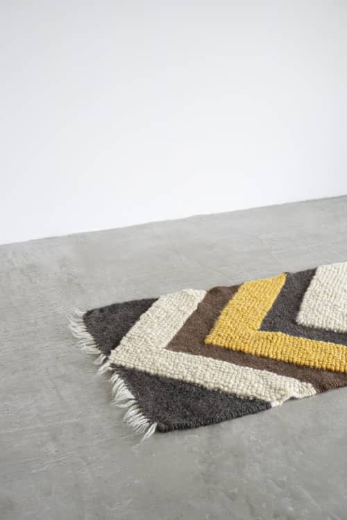 Handwoven Wool Chevron Floor Runner | Runner Rug in Rugs by Creating Comfort Lab. Item made of fabric with fiber