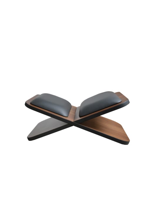 CRUZ Ottoman | Benches & Ottomans by PAULO ANTUNES FURNITURE. Item composed of walnut and leather