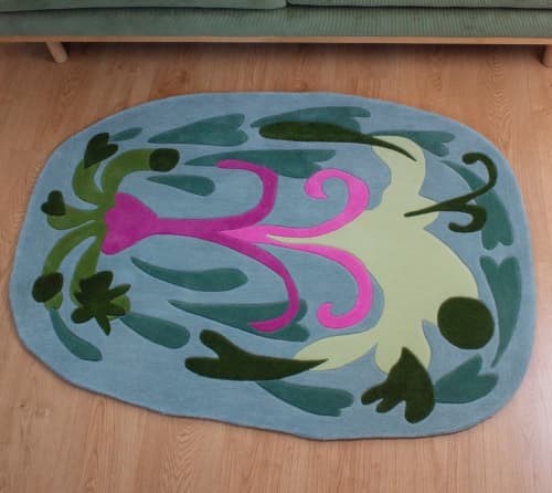 Rebirthing Geyser | Small Rug in Rugs by Tuft Love Studio. Item made of cotton with fiber