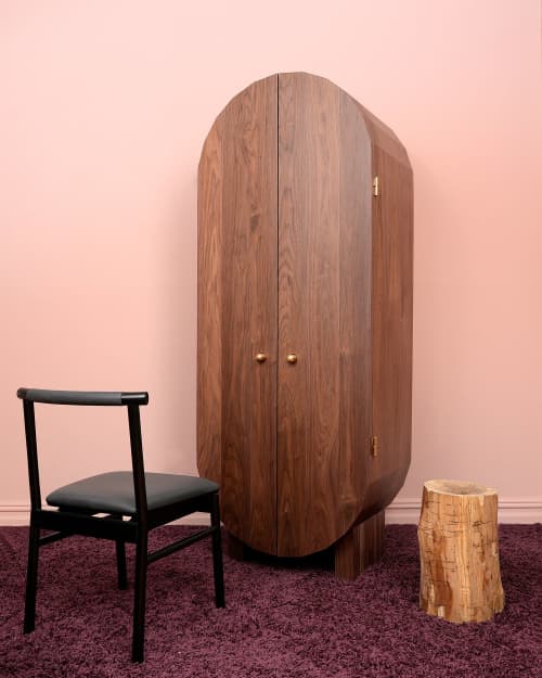 Standing Cabinet POLYNET | Storage by HACHI COLLECTIONS. Item made of walnut with brass