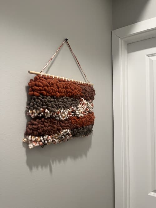 Falling leaves | Tapestry in Wall Hangings by Storm Weaving. Item made of wood with wool