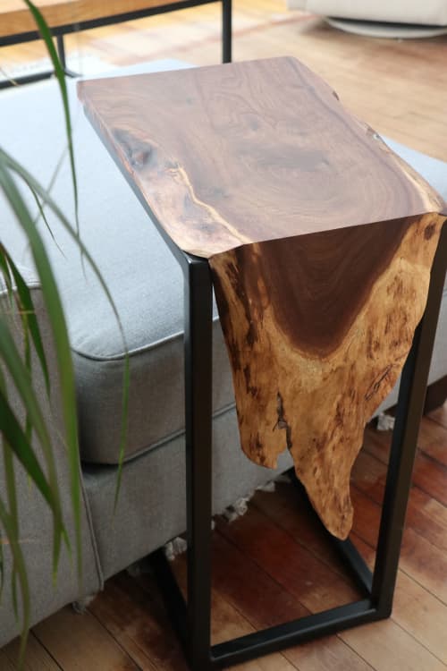 Waterfall Walnut C-Table | Side Table in Tables by Hazel Oak Farms