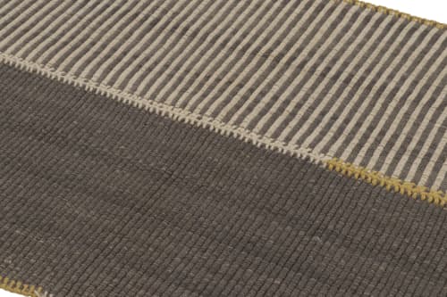 Rug & Kilim's Accent Kilim, Beige-Gray Textural Stripes | Area Rug in Rugs by Rug and Kilim