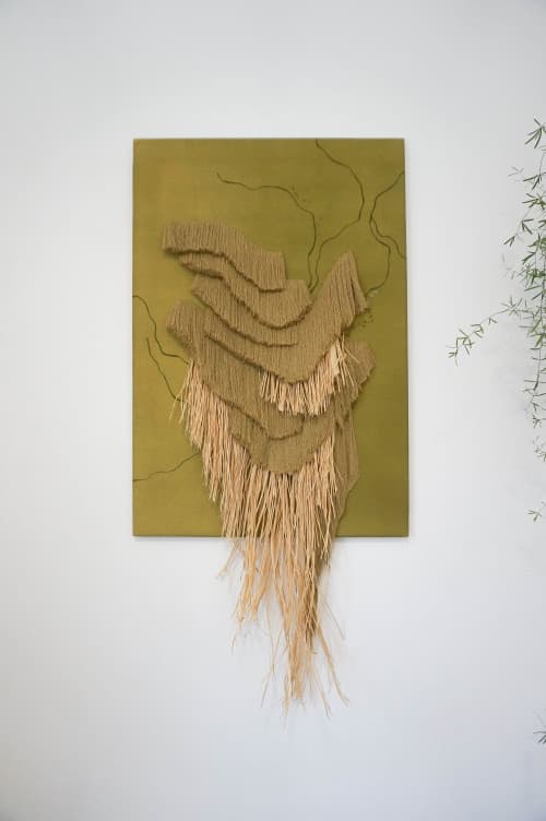 Path I | Embroidery in Wall Hangings by Mariana Baertl. Item composed of canvas compatible with boho and country & farmhouse style