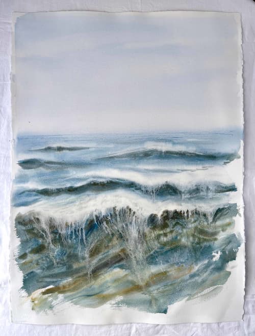 Ocean Diary from October 2019 | Watercolor Painting in Paintings by Eve Devore. Item composed of paper in contemporary or coastal style
