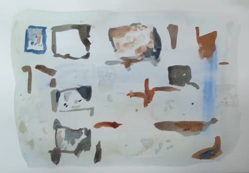 Abstract art 19 | Watercolor Painting in Paintings by Arttake. Item made of paper works with contemporary & coastal style