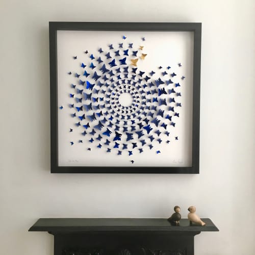 Into The Blue | Wall Sculpture in Wall Hangings by Lorna Doyan. Item made of paper works with contemporary & modern style