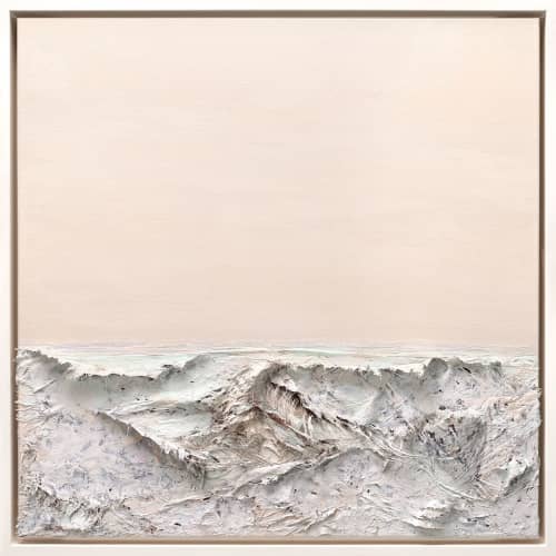 "Deception Island" - Mixed Media Ocean Art - Commission | Prints in Paintings by Kelly Hanna Studio. Item composed of canvas & fiber compatible with boho and minimalism style