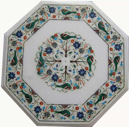 white marble table, coffee table, end table, tabletop | Tables by Innovative Home Decors. Item composed of marble in country & farmhouse or art deco style