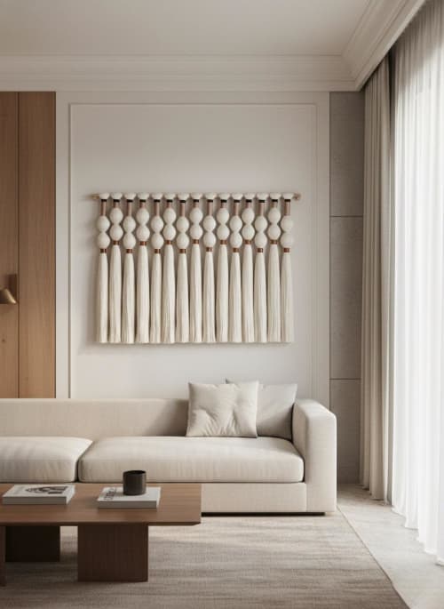 ORBİTA NO.1 Large Macrame Wall Hanging Woven Tapestry | Wall Hangings by Puvor. Item composed of cotton in boho or mid century modern style