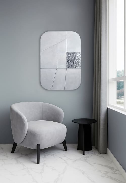 Edge Matter | Mixed Media by Julia Gorbunova. Item made of glass with paper works with minimalism & contemporary style