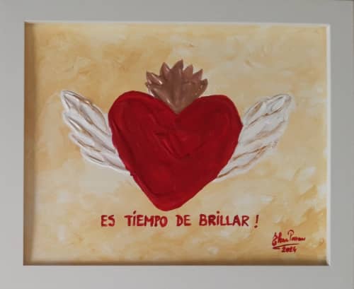 Es tiempo de brillar | Oil And Acrylic Painting in Paintings by Elena Parau. Item made of paper works with minimalism & contemporary style