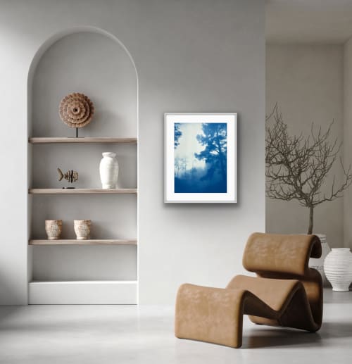 In the Distance: 24 x 18" unframed hand-printed cyanotype | Photography by Christine So. Item made of paper works with boho & country & farmhouse style