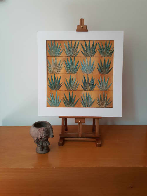 Los Agaves  (SOLD) | Mixed Media by Laila Vazquez