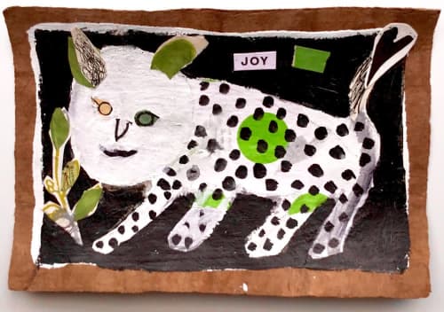 Green Cat (New) | Prints by Pam (Pamela) Smilow. Item composed of paper