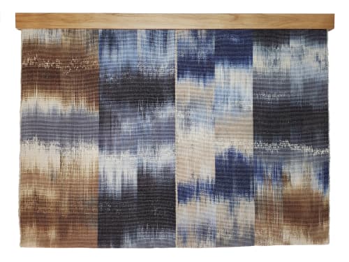 Indigo Reflection | Tapestry in Wall Hangings by Jessie Bloom. Item composed of wood & cotton compatible with boho and minimalism style