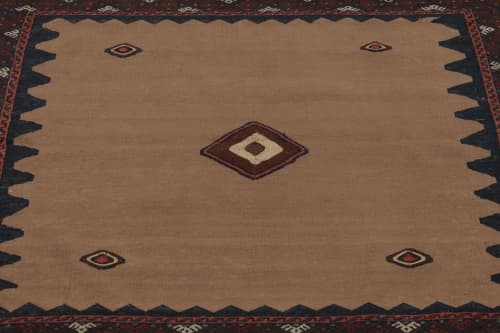 Vintage Sofreh Persian Kilim, Square Rug with Open Field | Area Rug in Rugs by Rug and Kilim