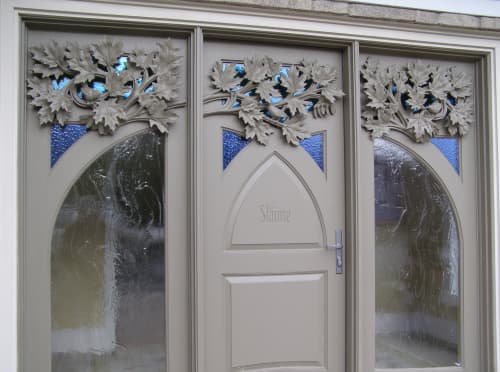 Carved Front Door/entrance | Furniture by Shane Durnford Studios. Item composed of wood