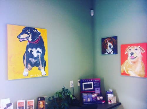 Dog Paintings by Lulu Bella Art at VCA Littleton Animal Hospital