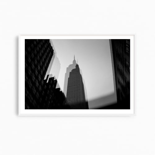 Black and white "Empire State Building" fine art photograph | Photography by PappasBland. Item made of paper compatible with mid century modern and contemporary style