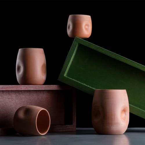 Ceramic Wine Glasses & Cups | Drinkware by Halohope Design. Item made of ceramic works with minimalism & country & farmhouse style