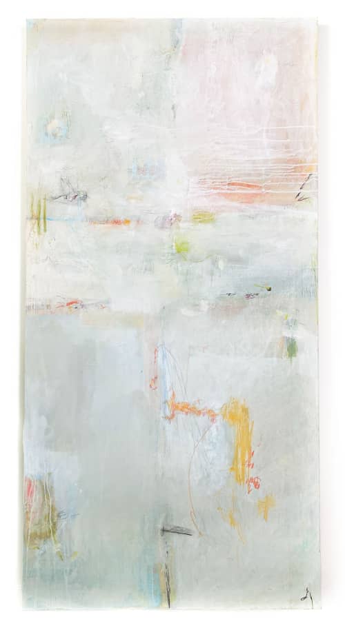 Head in the Clouds | Mixed Media in Paintings by El Løvaas. Item made of canvas works with modern style