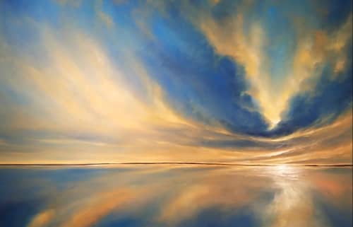 Sky Spirit Commission | Oil And Acrylic Painting in Paintings by Joanne Parent Art. Item made of canvas