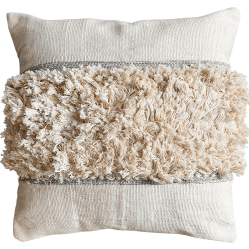 Arema Textured Cream Throw Pillow Cover | Cushion in Pillows by Mumo Toronto. Item made of cotton