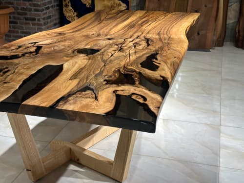 Special 500 Year Old Resin Walnut Table | Dining Table in Tables by Gül Natural Furniture. Item composed of walnut in country & farmhouse or art deco style