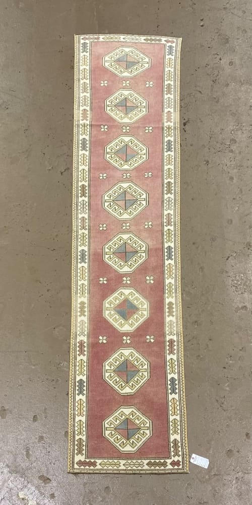 Vintage Turkish Rug Runner | 2.4 x 10.7 | Runner Rug in Rugs by Wool and Rug. Item made of wool compatible with boho and country & farmhouse style