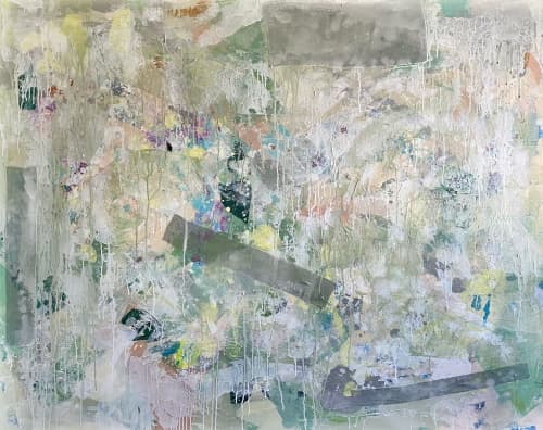 "Liminal" Original Painting | Mixed Media in Paintings by Jessalin Beutler. Item composed of canvas and paper in contemporary or eclectic & maximalism style