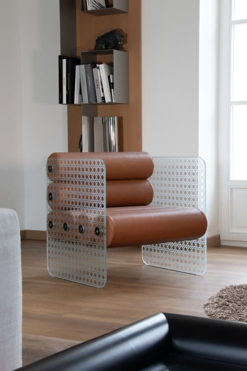 KUUMO Design MW01 ARMCHAIR | Accent Chair in Chairs by KUUMO Design. Item composed of metal and glass in contemporary or art deco style