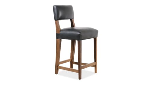 Bruno Stool by Costantini in Argentine Rosewood and Leather | Counter Stool in Chairs by Costantini Designñ. Item composed of wood and leather
