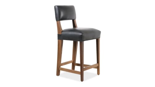 Bruno Stool by Costantini in Argentine Rosewood and Leather | Counter Stool in Chairs by Costantini Design. Item composed of wood and leather