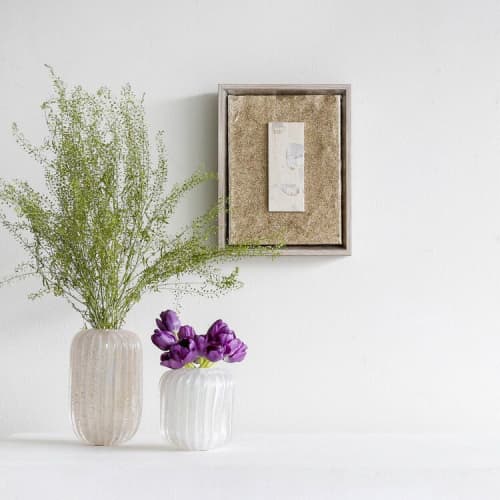 Collage Risorse Bianco Perla | Mixed Media by Kim Fonder. Item made of canvas