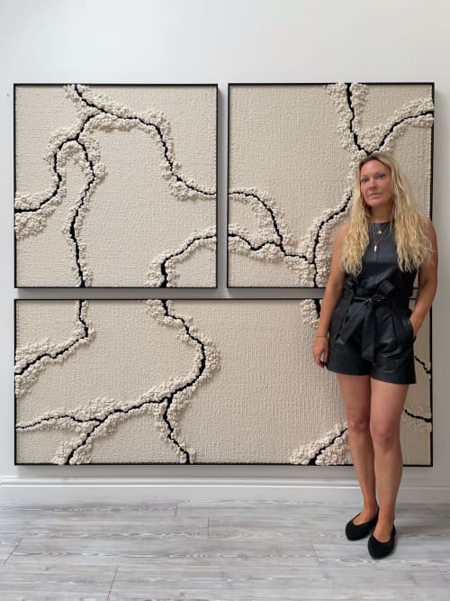 Woven wall art frame (Gorge 015, 016 & 017) | Tapestry in Wall Hangings by Elle Collins. Item composed of cotton & aluminum compatible with minimalism and mid century modern style