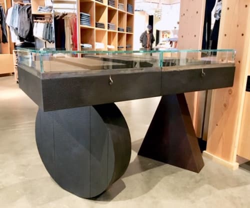Jewelry Display Case | Shelving in Storage by Hagerman Works | Fred Segal in Los Angeles. Item composed of wood and glass