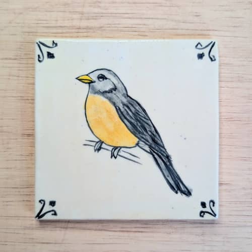 Dutch inspired tile _ Birds (decorative tile) | Tiles by Alzuleycha. Item composed of ceramic in scandinavian style