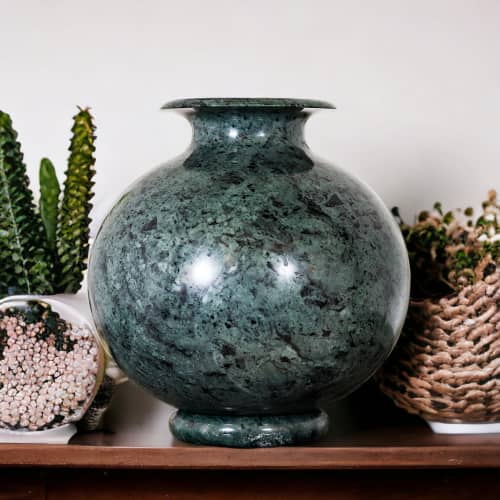 Unique marble vase, One-of-a-kind marble vase, marble vase | Vases & Vessels by Innovative Home Decors. Item made of marble compatible with country & farmhouse and art deco style