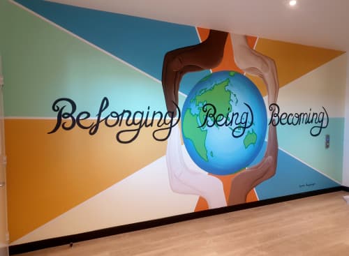 Multicultural Daycare Mural | Murals by Susan Respinger | Kids on Beaufort | Child Daycare Centre | Inglewood in Inglewood. Item composed of synthetic
