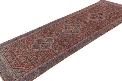 Vintage Persian runner with Red, Beige-Brown Patterns by Rug | Area Rug in Rugs by Rug and Kilim