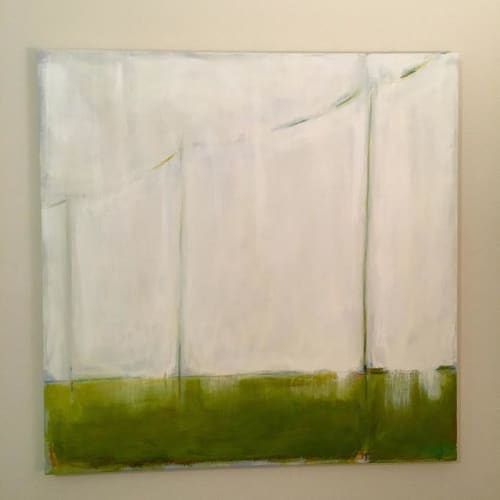 Lined Horizon | Oil And Acrylic Painting in Paintings by Sarah Trundle. Item made of canvas with synthetic