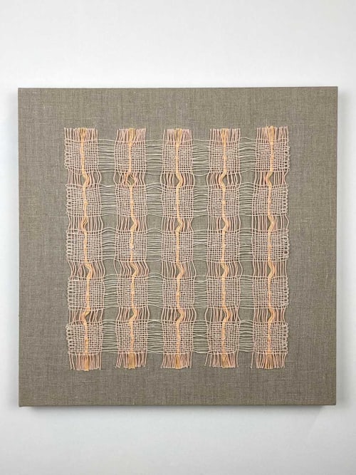 Petrichor I | Tapestry in Wall Hangings by Renata Daina. Item made of linen with fiber works with boho & mid century modern style