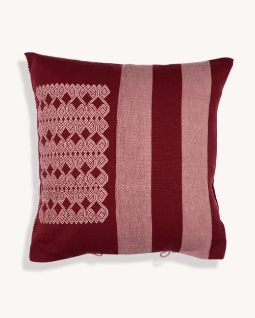 Larrinaga Handwoven Cushion Cover | Pillows by Routes Interiors. Item made of cotton compatible with boho and eclectic & maximalism style