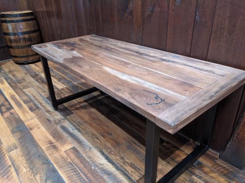 William A Ney | Banquette Table in Tables by Ney Custom Tables : Design and Fabrication | Buffalo Trace Distillery in Frankfort. Item composed of oak wood